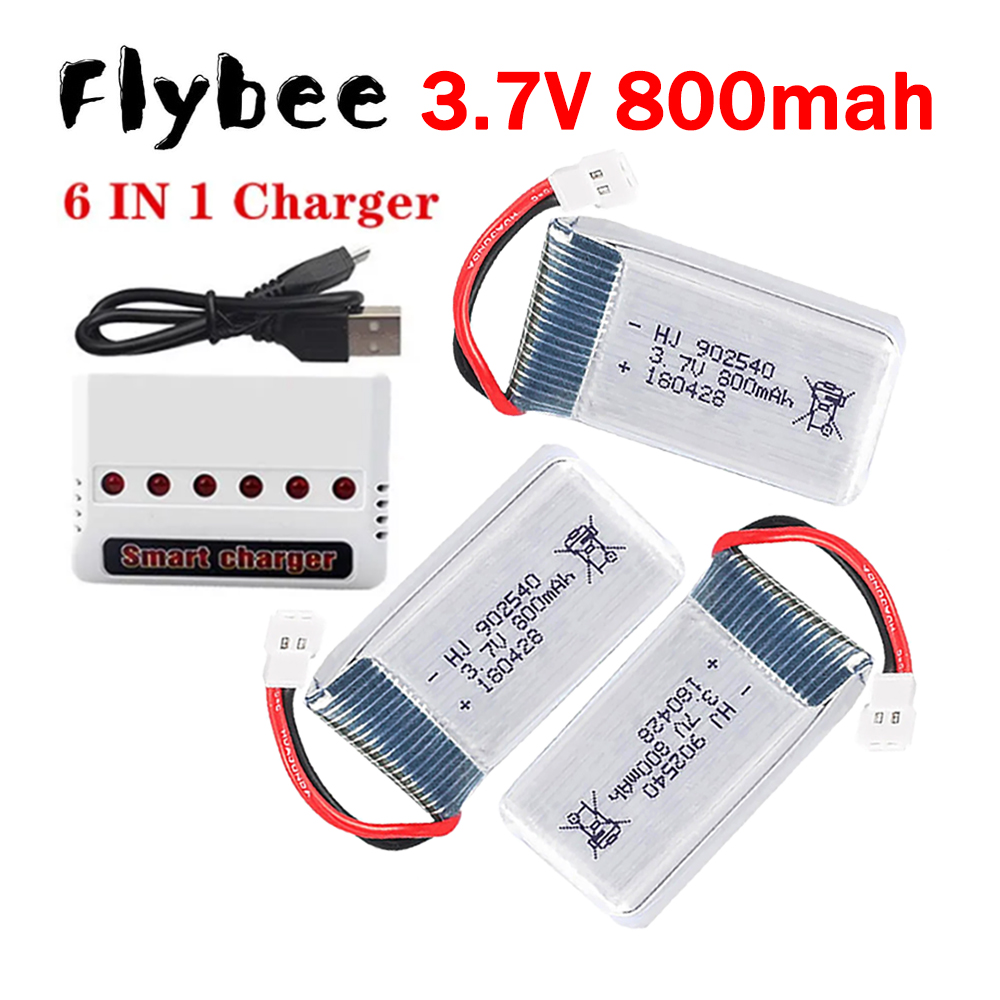 Rc Hobby Drone - MEW 800mAh 3.7V Lipo Battery+ 6-in-1