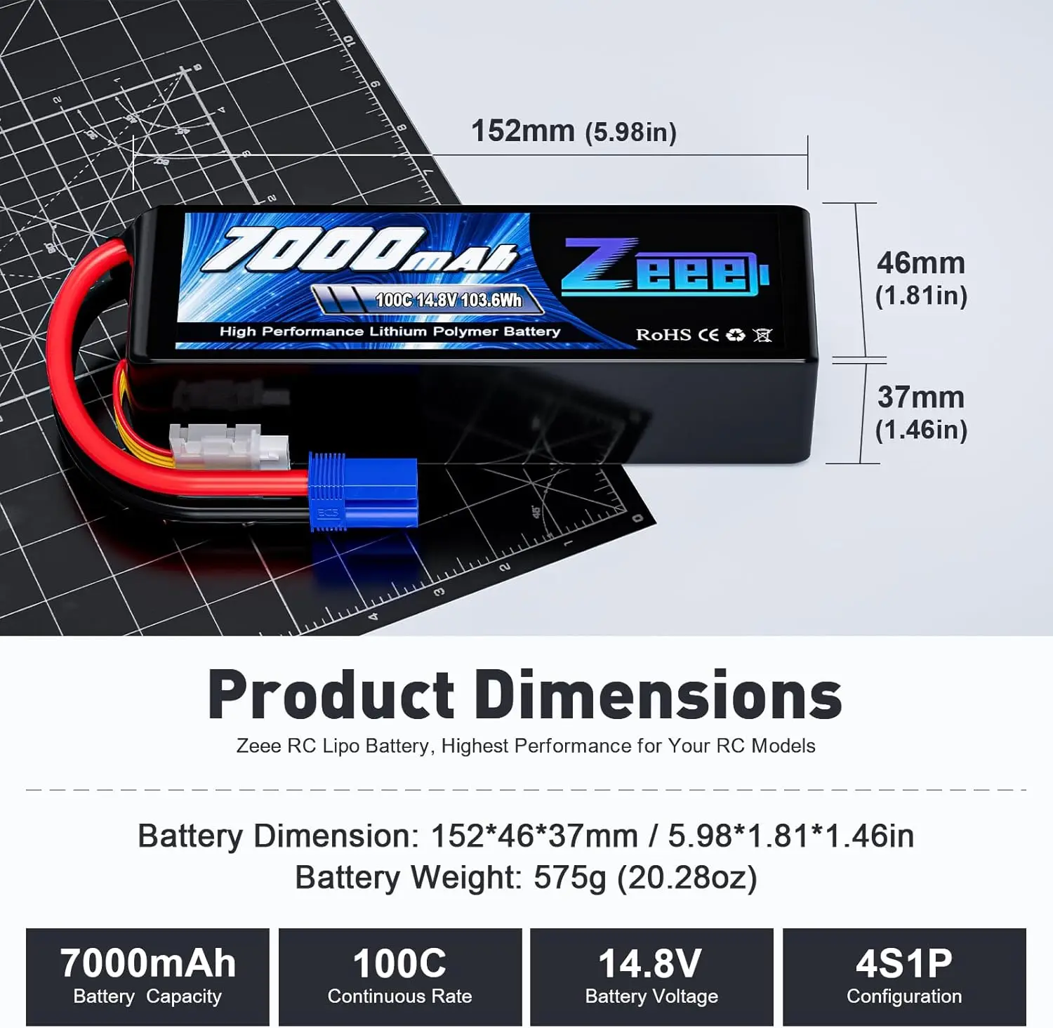Zeee 4S 7000mAh FPV Drone Lipo - Rc Hobby Land review and price